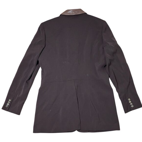 Lauren Ralph Lauren Brown Wool Leather Collar Horse Buttons Equestrian Blazer - Picture 13 of 14